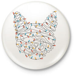 printfashion Égősor cica - Kitűző, hűtőmágnes - Fehér (5629316)