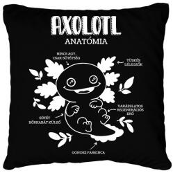 printfashion Axolotl anatómia - Párnahuzat, Díszpárnahuzat - Fekete (10874141)