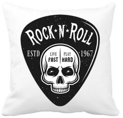 printfashion Rock 'n' Roll - Live fast, Play hard - Párnahuzat, Díszpárnahuzat - Fehér (6378012)