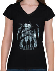 printfashion odaát #4 - Női V-nyakú póló - Fekete (14576124)