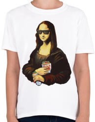 printfashion Mona lisa kebebbal - Gyerek póló - Fehér (5483859)
