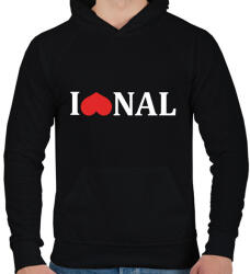 printfashion I love @nal - white - Férfi kapucnis pulóver - Fekete (16770411)