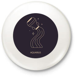 printfashion Aquarius - Vízöntő - Kitűző, hűtőmágnes - Fehér (6261117)