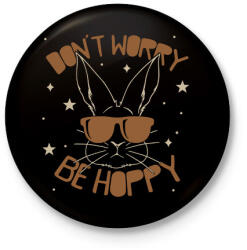 printfashion Be hoppy - Kitűző, hűtőmágnes - Fekete (13110767)