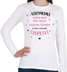 printfashion A nagymama ezernyi puszi - Női hosszú ujjú póló - Fehér (7061437)