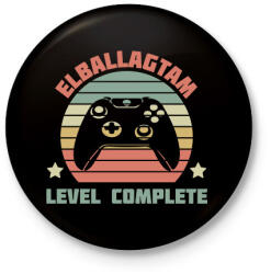 printfashion Elballagtam, level complete - Kitűző, hűtőmágnes - Fekete (13566460)