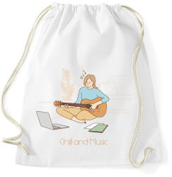 printfashion Chill and Music - Gitáros minta - Sportzsák, Tornazsák - Fehér (6374909)