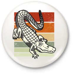 printfashion Krokodil - Kitűző, hűtőmágnes - Fehér (14126063)