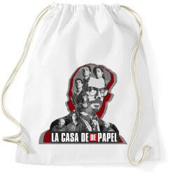 printfashion La casa de Papel - poster style - Sportzsák, Tornazsák - Fehér (4686437)