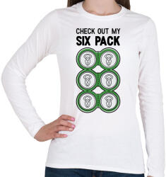 printfashion Six Pack Beer - Női hosszú ujjú póló - Fehér (1710309)