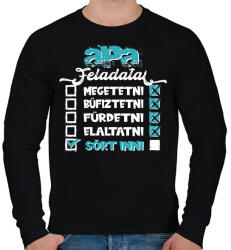 printfashion Apa feladatai - fehér szöveg - Férfi pulóver - Fekete (16136580)