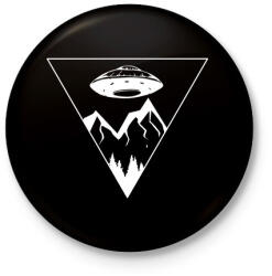 printfashion Ufo Triangle - Kitűző, hűtőmágnes - Fekete (3098056)