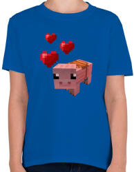 printfashion Minecraft pig love - Gyerek póló - Királykék (4288912)