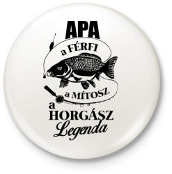 printfashion Horgász Legenda - Kitűző, hűtőmágnes - Fehér (3077590)