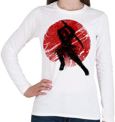 printfashion Ősi szamuráj - Női hosszú ujjú póló - Fehér (35071)