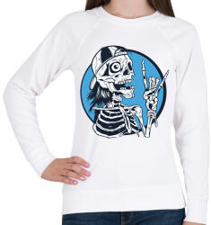 printfashion Koponya baseball sapkával - Női pulóver - Fehér (11518116)