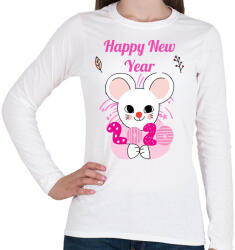 printfashion happy new year - Női hosszú ujjú póló - Fehér (2090735)