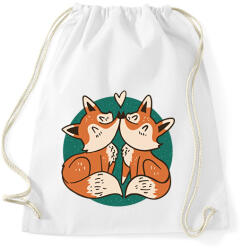 printfashion Róka pár - Sportzsák, Tornazsák - Fehér (8408915)