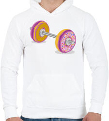 printfashion Fánk súlyzó - Férfi kapucnis pulóver - Fehér (263326)