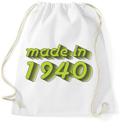 printfashion made-in-1940-green-grey - Sportzsák, Tornazsák - Fehér (479403)