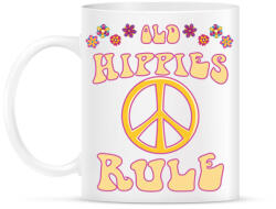 printfashion Old hippies rule - Bögre - Fehér (7108657)