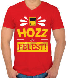 printfashion Hozz egy felest! - Férfi V-nyakú póló - Piros (2158980)