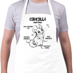 printfashion Csincsilla anatómia - Kötény - Fehér (10956393)