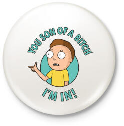 printfashion Benne vagyok! - Kitűző, hűtőmágnes - Fehér (3083987)