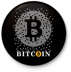 printfashion BITCOIN 4EVER 20 - Kitűző, hűtőmágnes - Fekete (6010566)
