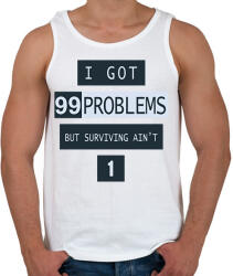 printfashion Pubg Surviving - Férfi atléta - Fehér (1716803)
