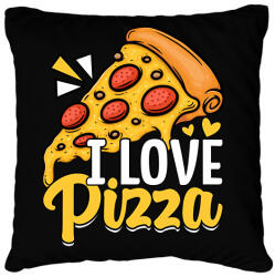 printfashion pizza - Párnahuzat, Díszpárnahuzat - Fekete (16505018)