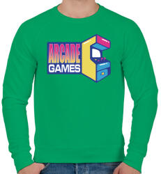 printfashion Arcade Games - Férfi pulóver - Zöld (922093)