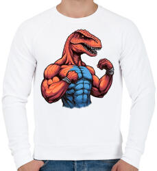 printfashion Kigyúrt raptor - Férfi pulóver - Fehér (14020262)