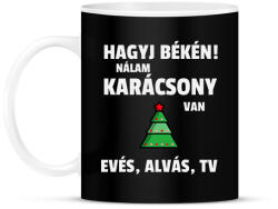 printfashion KARÁCSONYI HAGYJ BÉKÉN - Bögre - Fekete (9558167)