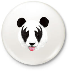 printfashion Kiss of a panda - Kitűző, hűtőmágnes - Fehér (3074739)