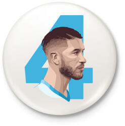 printfashion Sergio Ramos - Kitűző, hűtőmágnes - Fehér (3081140)