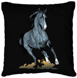 printfashion Horse - Párnahuzat, Díszpárnahuzat - Fekete (5269017)