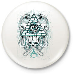 printfashion Az anarchia szeme - Kitűző, hűtőmágnes - Fehér (3074319)