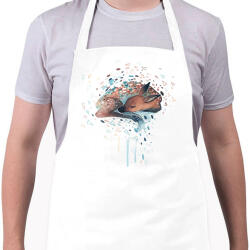 printfashion Watercolor painted Deer - Kötény - Fehér (4904958)