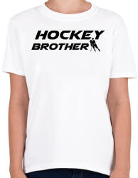 printfashion Hockey Brother - Gyerek póló - Fehér (11716995)