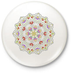 printfashion Színes népi mandalás hímzésminta - Kitűző, hűtőmágnes - Fehér (11640430)