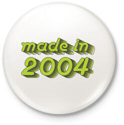printfashion made-in-2004-green-grey - Kitűző, hűtőmágnes - Fehér (3076261)
