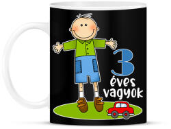 printfashion 3 éves vagyok" kisfiúknak - Bögre - Fekete (13452491)