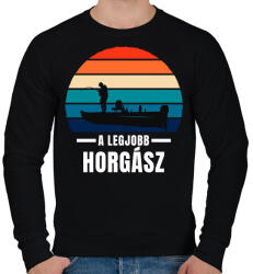 printfashion A legjobb horgász - Férfi pulóver - Fekete (4834668)