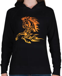printfashion Horse - Női kapucnis pulóver - Fekete (5469539)