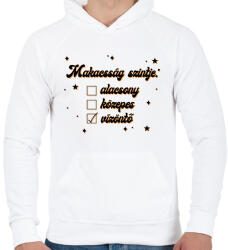 printfashion Makacsság szintje - Férfi kapucnis pulóver - Fehér (8525293)