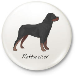 printfashion Rottweiler kutya - Kitűző, hűtőmágnes - Fehér (3078087)