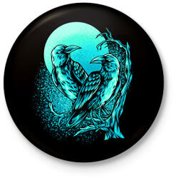 printfashion Holló - Kitűző, hűtőmágnes - Fekete (13749662)