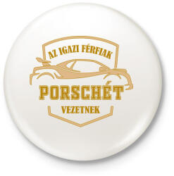 printfashion Porsche sofőr - Kitűző, hűtőmágnes - Fehér (4996939)