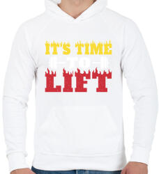 printfashion Time to lift - Férfi kapucnis pulóver - Fehér (7647550)